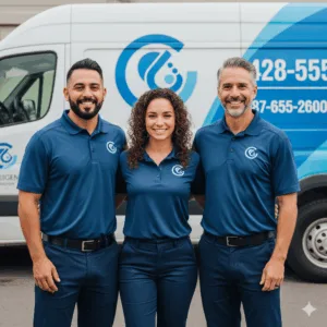 A professional team of A-Player restoration technicians ready to handle water damage.