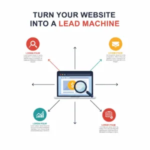 An infographic summarizing the key SEO strategies for turning a restoration company website into a lead machine.